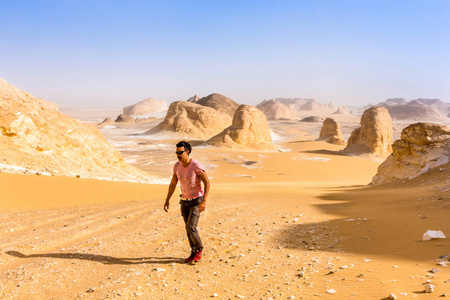 埃及撒哈拉沙漠法拉夫拉的白色沙漠。 非洲。