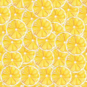 水彩手工无缝图案与黄色柠檬。完美的织物和袋, 装饰, 墙纸印刷
