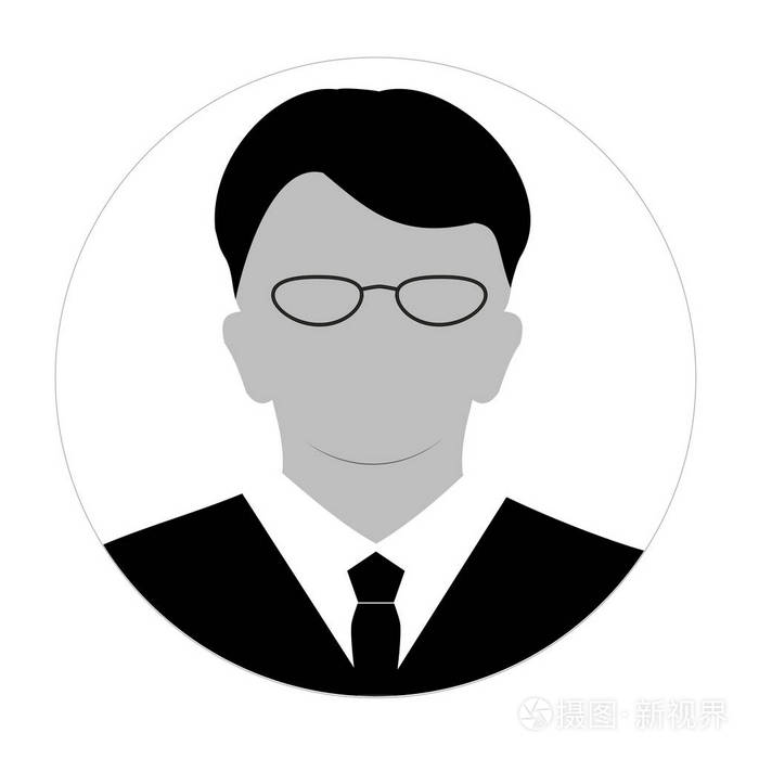 配置文件匿名面图标灰色剪影人男性商人配置文件默认头像照片占位符在