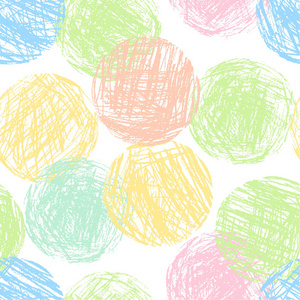 手绘圆形艺术格朗格笔画图形. 矢量蜡笔粉笔或铅笔球纹理抽象背景.