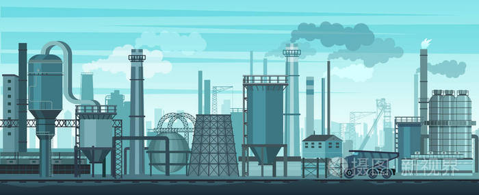 工业,工厂和制造.环境污染问题插画-正版商用图片11q84h-摄图新视界