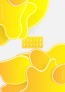 抽象的创意海报与流体的创造性活动。标准 A3 垂直格式未来的封面与有色液体元素的背景。平面矢量插画 Eps 10