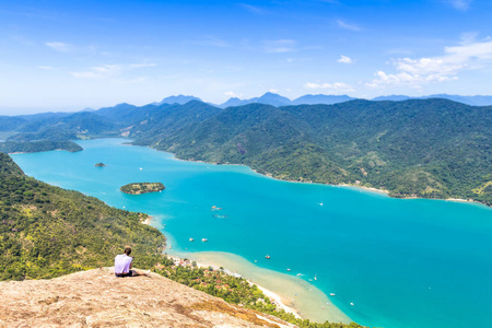 Mamangua 袋, 峡湾在热带帕拉地, 里约热内卢, Br