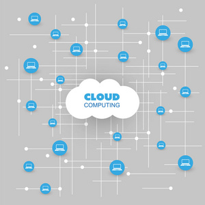 云计算 物联网设计概念与图标数字网络连接技术背景