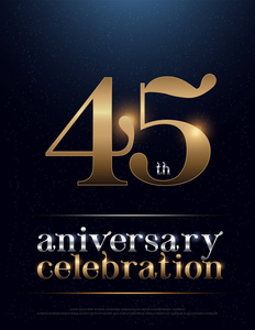 庆祝45周年彩色金属铬字母.