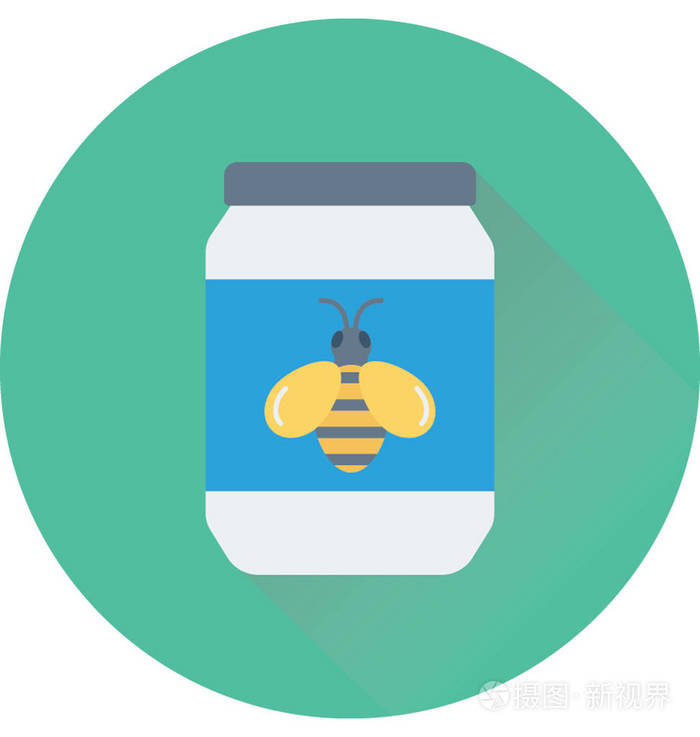 蜂蜜罐平面矢量图标