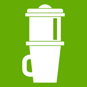 咖啡杯绿色图标