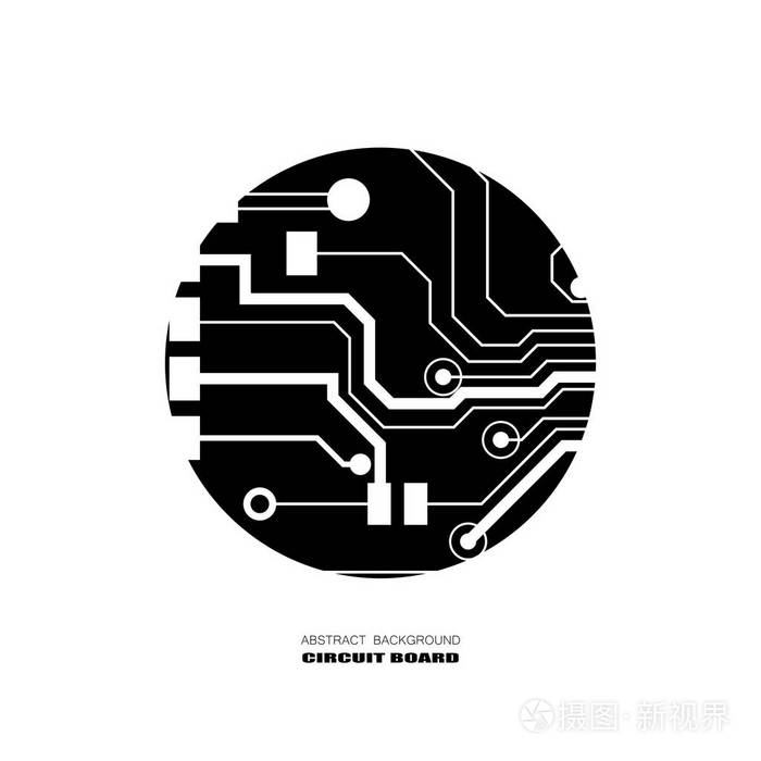 矢量电路板插图. 抽象技术. 微芯片背景.