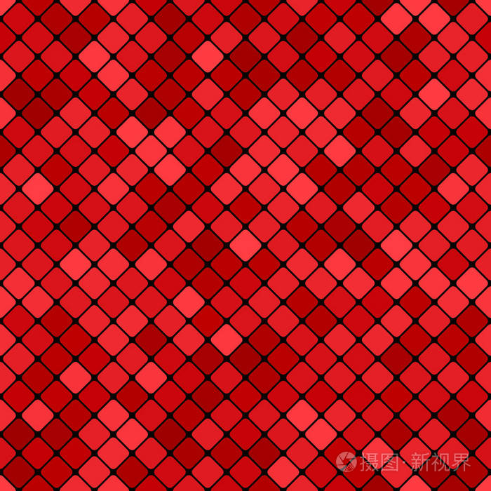 红色抽象无缝对角线正方形图案背景-矢量图形