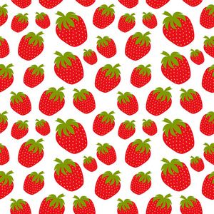 草莓无缝图案现代平面风格为网页背景, 包装纸, 墙纸等印刷产品。矢量插图。Eps10
