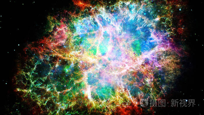 星云和星系在空间中这幅图像由美国国家航空航天局提供的元素