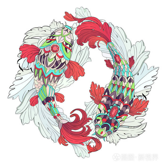 花背景上的图案漫画 非洲印度图腾纹身设计 它可用于设计t恤袋 明信片 海报等 插画 正版商用图片11r9vj 摄图新视界