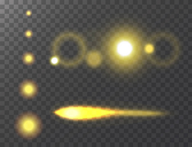 发光的光效应矢量星效应发光模糊星在黑暗的透明背景例证被隔绝