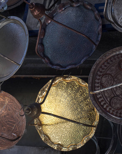 土耳其传统古董装饰手工金属托盘