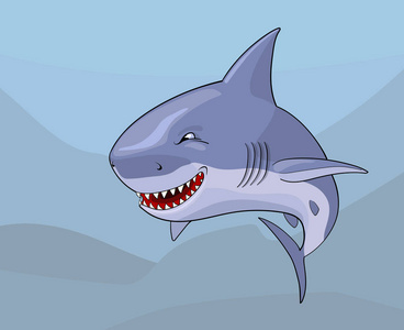 动画片喜剧鲨鱼以恶性微笑