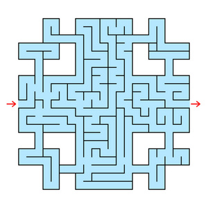 简单梦幻五颜六色的方形梦幻迷宫与输入和出口.