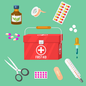 插图医生医疗用品急救帮助创意概念的医疗保健矢量卡通插图集卫生保健