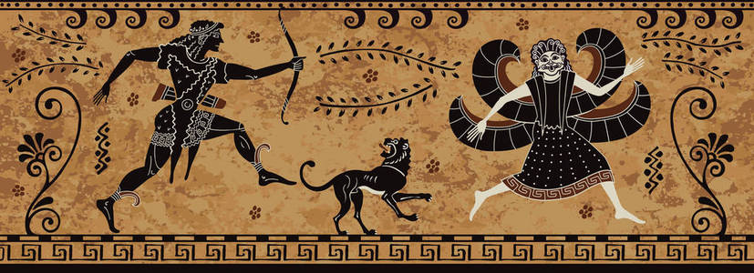 古希腊壁画图片-古希腊壁画素材-古希腊壁画插画-摄图新视界