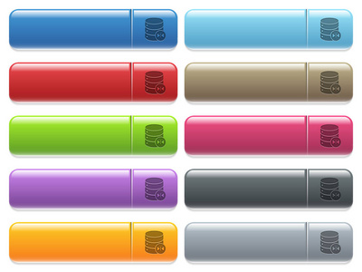 在颜色光滑的矩形菜单按钮上选择数据库表列图标