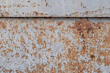 涂的铁背景涂铁表面有大的锈迹和金属腐蚀, 切碎的油漆, 旧的背景与