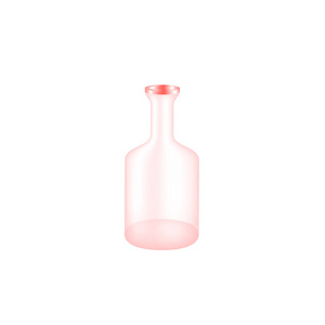 白色背景红色设计的空瓶