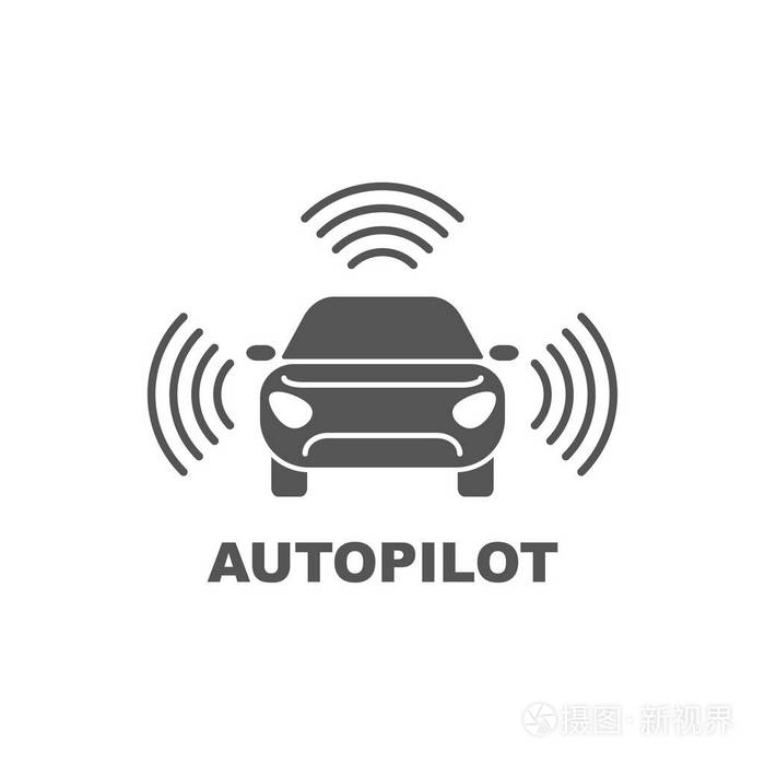 简单的元素插图.从人工智能收集的自动驾驶仪符号设计.
