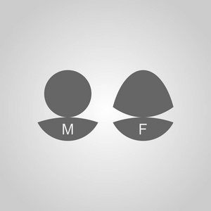 男性女性图标m和f信人标志矢量图标。