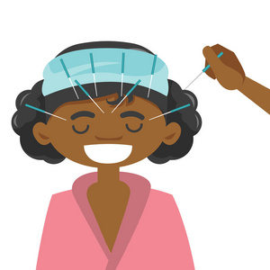 非洲裔美国妇女得到针灸治疗