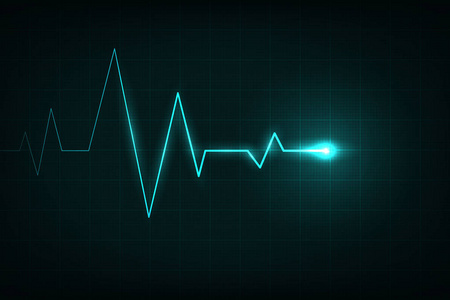 心跳概念在背景上隔离的心线心电图的创造性矢量插图.