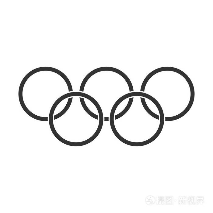 插画 奥运会以扁平的方式环矢量图标.奥林匹克标志 i.eps