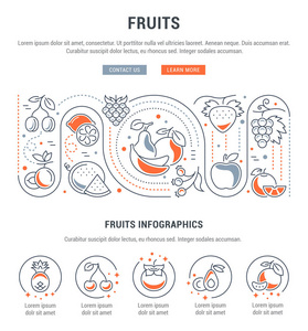 网站横幅和水果登陆页图片