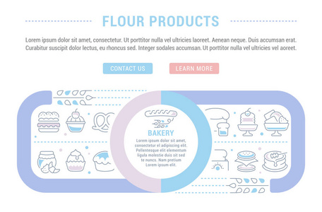 面粉产品网站横幅和登陆页图片