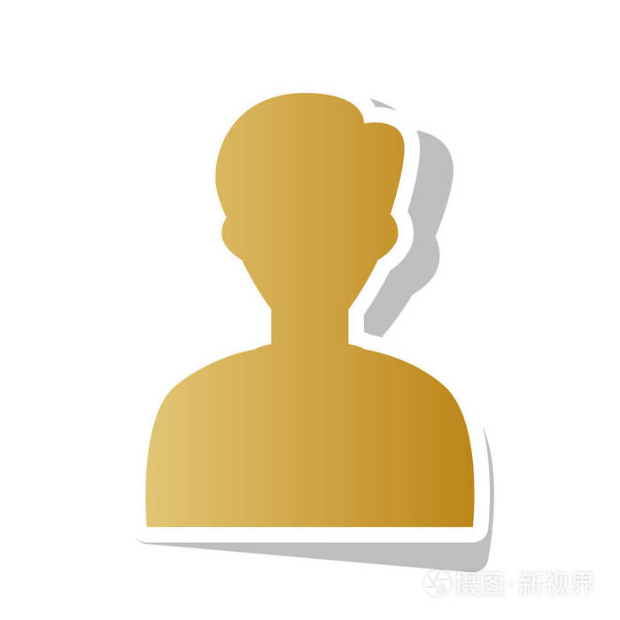 用户头像插图匿名标志向量金色gradien