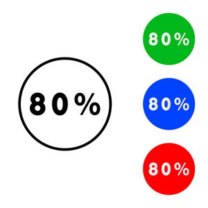八十个百分比圆圈图标图片