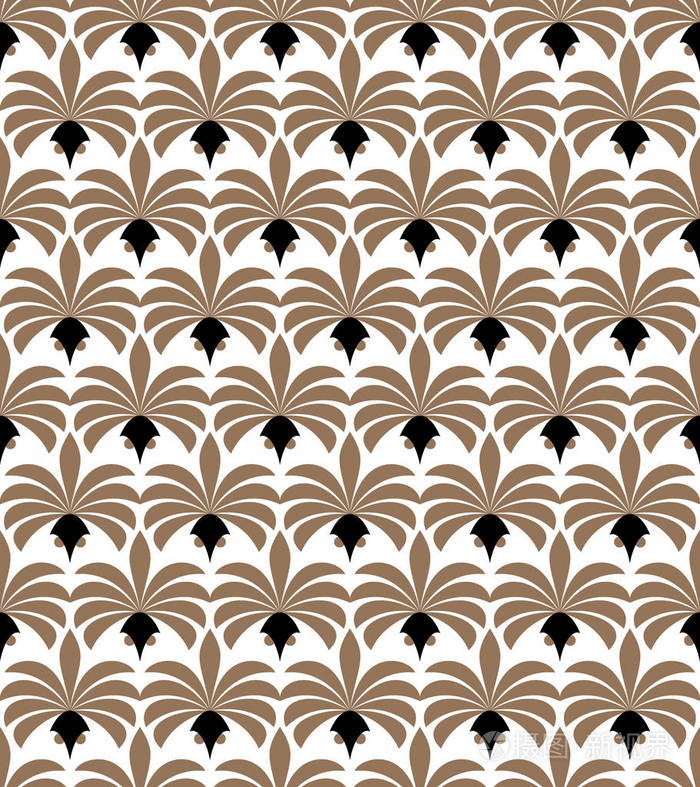 艺术装饰无缝图案.几何花卉装饰纹理.矢量叶时尚背景