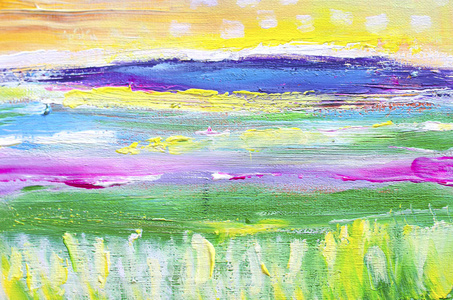 抽象的艺术背景. 画布上的丙烯酸绘画. 颜色纹理. 艺术品的碎片.