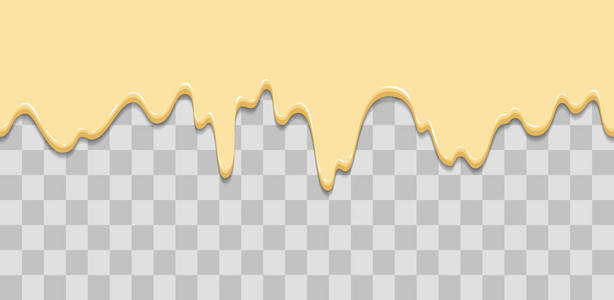 无缝滴水。滴釉, 奶油, 冰淇淋, 白巧克力, 香草。滴流下来。卡通插图为网络, 广告, 横幅, 海报, 传单, 名片。矢量插图