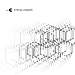 六角商业模式。科学医学研究。六边形结构格子。几何抽象背景。化学科技理念。矢量插图