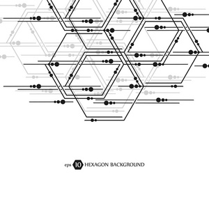 六角商业模式。科学医学研究。六边形结构格子。几何抽象背景。化学科技理念。矢量插图