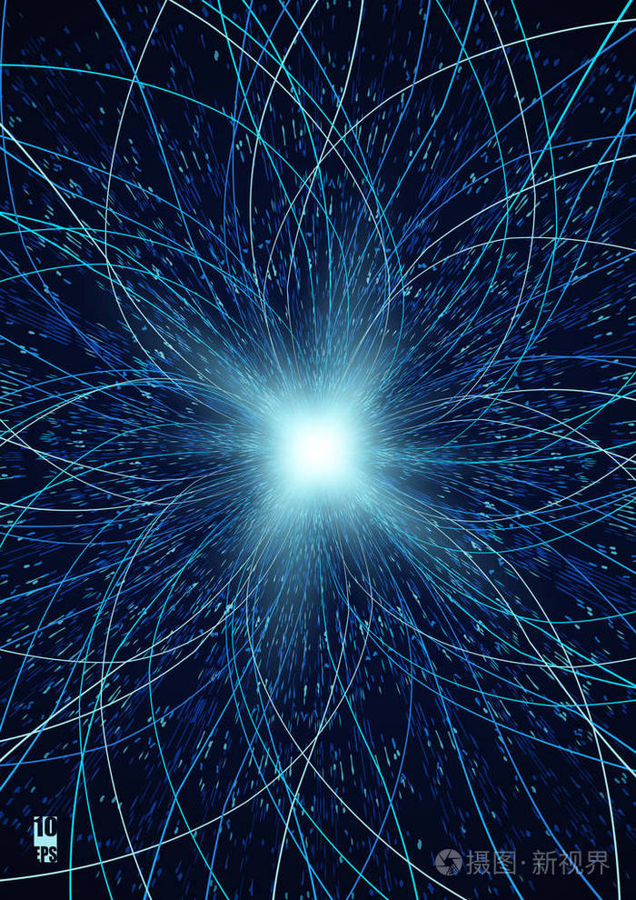 抽象通信网络背景.分形与线和点的数组元素.大数据连接复杂的概念.