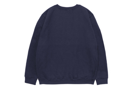 空白运动衫颜色海军模板背面视图白色背景.照片