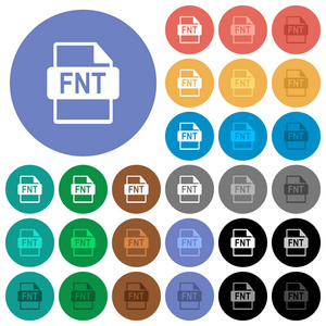 Fnt 文件格式圆形平面多色图标