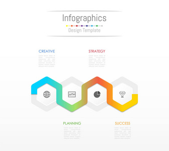 您的业务数据与 4 选项 零件 步骤 时间线或过程的信息图表设计元素。矢量图