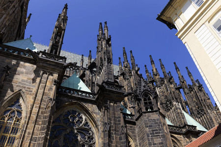  Cathedral on Prague Castle in the sunny Day, Czech Republic