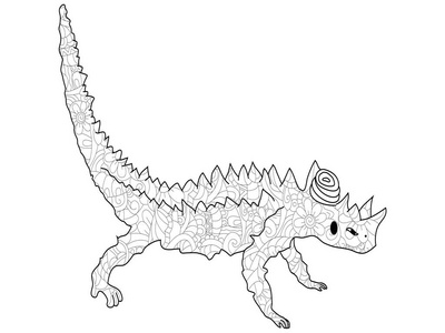 成人抗应力着色蜥蜴棘手的魔鬼或棘手的龙火神 horridus 模式