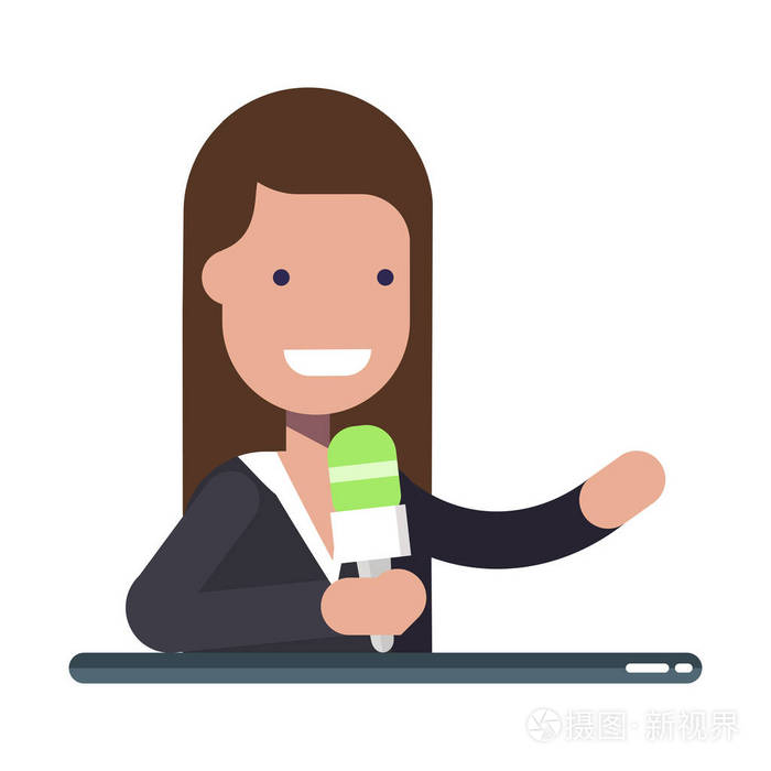 新闻的概念.白色背景下的卡通平面矢量 illusration