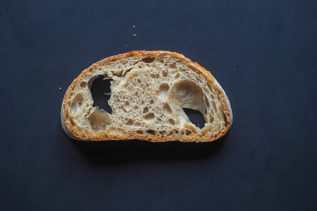 黑暗背景下的一片面包