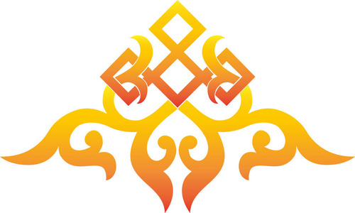 矢量东方中国装饰亚洲传统图案花卉复古元素切割轮廓装饰中央亚洲贴花
