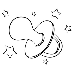 小儿大纲婴儿轮廓的大奶嘴.着色书为孩子照片