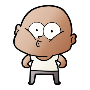 盯着看的漫画卡通男孩卡通秃头男人盯着看照片